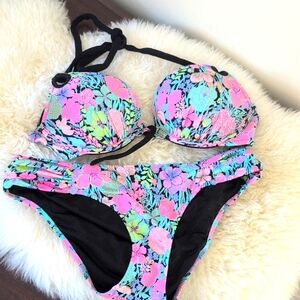 Victoria's Secret Tropical Bikini - Pink and Green